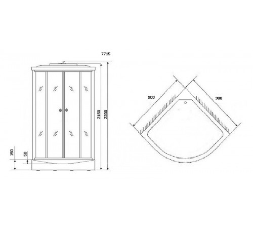 Душевая кабина Niagara Luxe NG-7715W 90x90 с гидромассажем