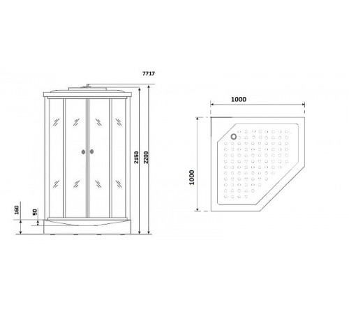 Душевая кабина Niagara Luxe NG-7717W 100x100 с гидромассажем