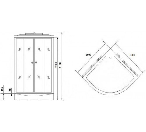 Душевая кабина Niagara Luxe 100x100 NG-7702G без гидромассажа