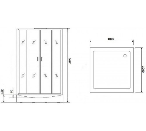 Душевая кабина Niagara Premium 100x100 NG-6902-01Q Black без гидромассажа