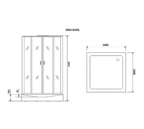 Душевая кабина Niagara Premium 100x100 NG-6002-01GQ с гидромассажем