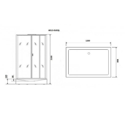 Душевая кабина Niagara Premium 120x80 NG-6012-01GQL с гидромассажем