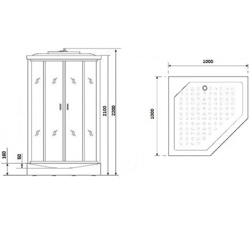 Душевая кабина Niagara Premium 100x100 NG-6902-01D Black без гидромассажа