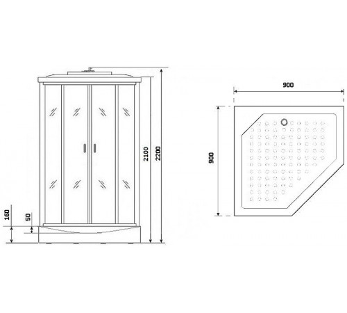 Душевая кабина Niagara Premium 90x90 NG-6901-01D Black без гидромассажа