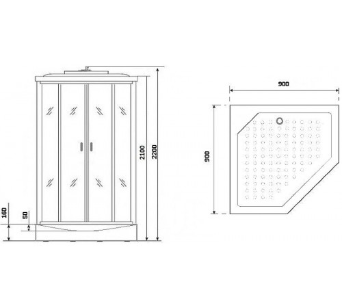 Душевая кабина Niagara Premium 90x90 NG-6001-01D без гидромассажа