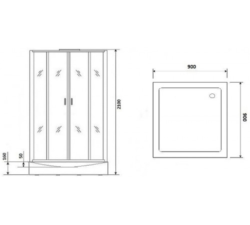 Душевая кабина Niagara Premium 90x90 NG-6901-01Q Black без гидромассажа