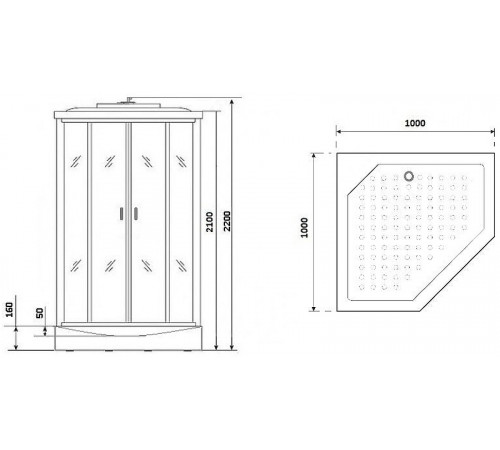 Душевая кабина Niagara Premium 100x100 NG-6002-01D без гидромассажа