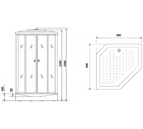 Душевая кабина Niagara Ultra 90x90 NG-2306-01 без гидромассажа