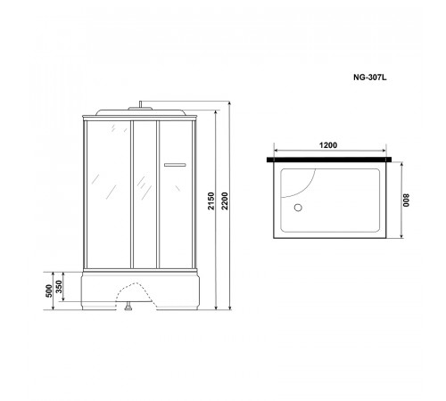 Душевая кабина Niagara Ultra 120x80 L NG-307-01L с гидромассажем