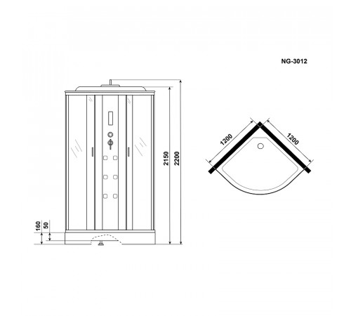 Душевая кабина Niagara Ultra 120x120 NG-3012-01 с гидромассажем