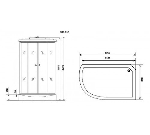 Душевая кабина Niagara Ultra  NG-903-01R 120x80 с гидромассажем