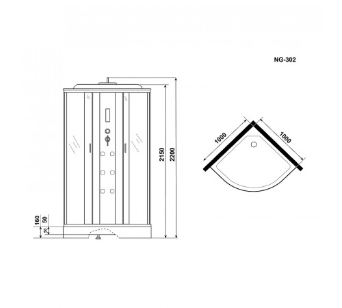 Душевая кабина Niagara Ultra 100x100 NG-302-01 с гидромассажем