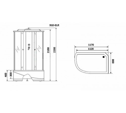 Душевая кабина Niagara Ultra NG-910-01R 120x80 с гидромассажем