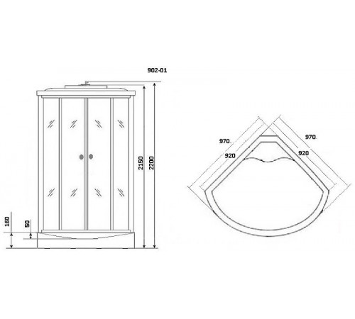 Душевая кабина Niagara Ultra 100x100 NG-902-01 с гидромассажем