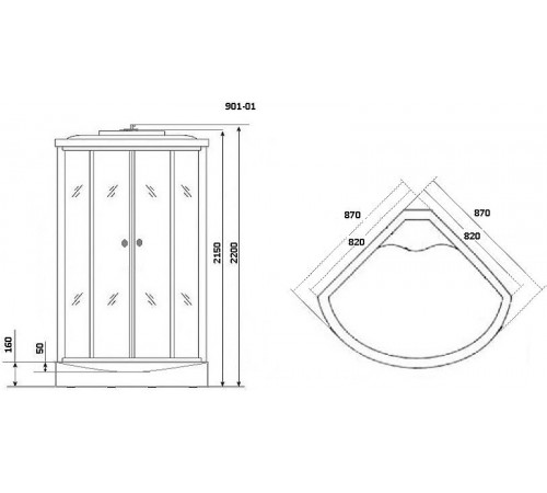 Душевая кабина Niagara Ultra 90x90 NG-901-01 с гидромассажем