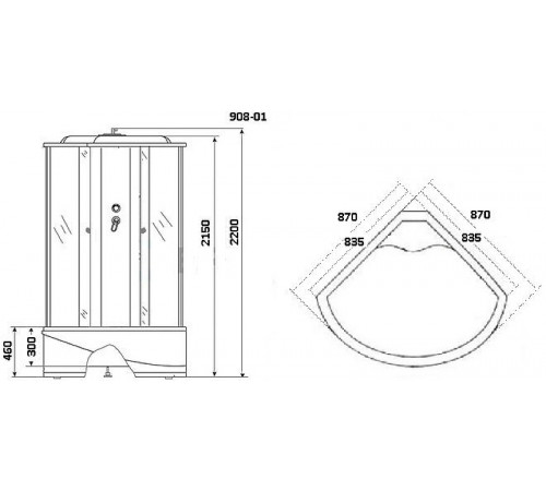 Душевая кабина Niagara Ultra 90x90 NG-908-01 с гидромассажем