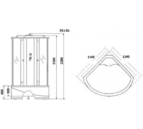 Душевая кабина Niagara Ultra 115x115 NG-911-01 с гидромассажем