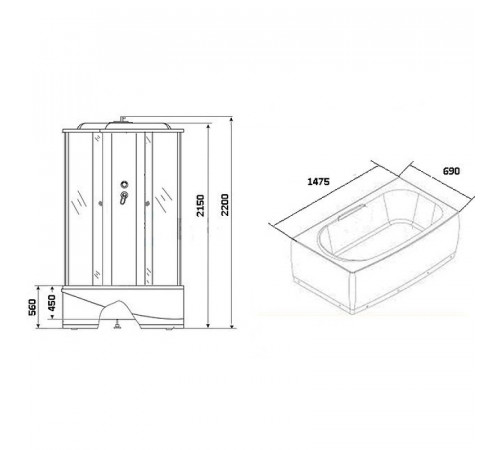 Душевая кабина Niagara Ultra 150x70 NG-5150-01 с гидромассажем