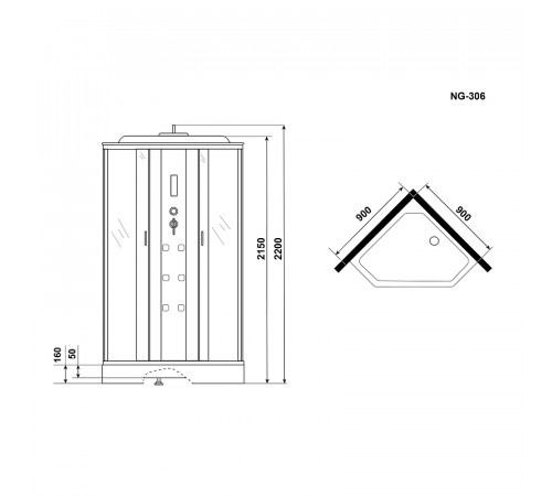 Душевая кабина Niagara Ultra 90x90 NG-306-01 с гидромассажем