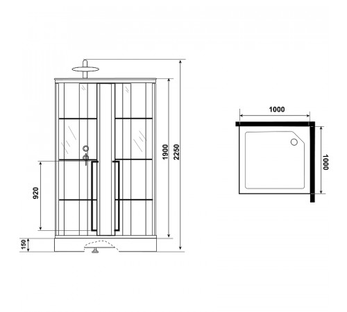 Душевая кабина Niagara Standart 100x100 L ST100/15QL/KL/BKT без гидромассажа