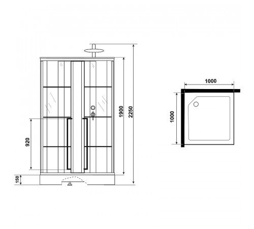 Душевая кабина Niagara Standart 100x100 R ST100/15QR/KL/BKT без гидромассажа