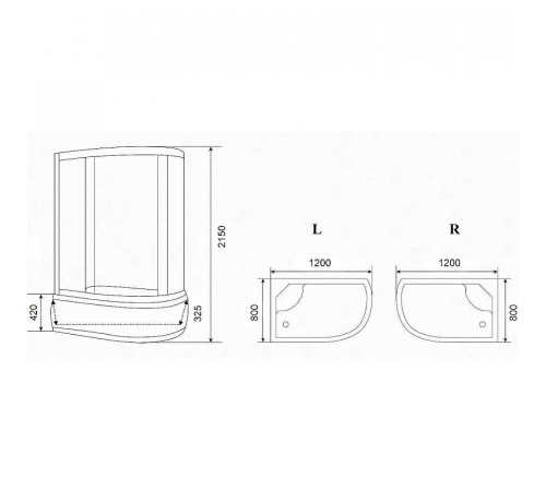 Душевая кабина Parly Classic Эконом 120x80 L EC1221L без гидромассажа