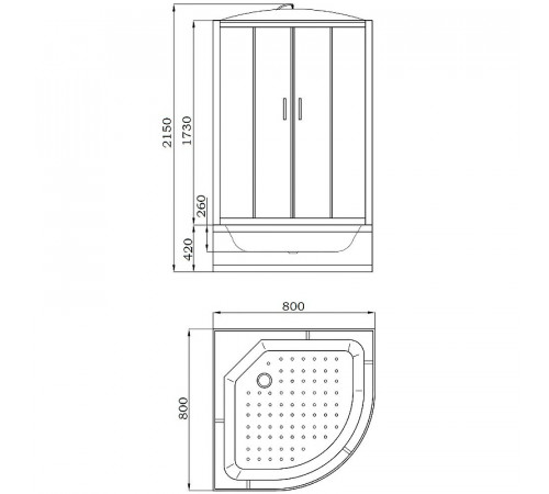 Душевая кабина Parly Classic Эконом 80x80 EC821 без гидромассажа