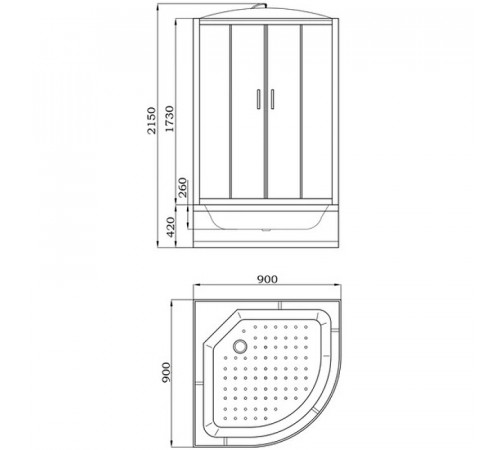 Душевая кабина Parly Classic Эконом 90x90 EC921 без гидромассажа