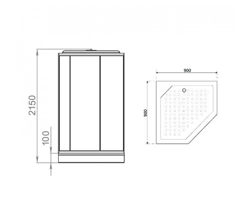 Душевая кабина Parly Penta 90x90 P911F без гидромассажа