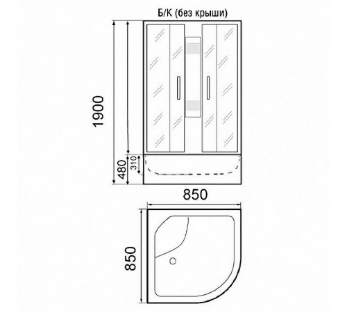 Душевая кабина Parly Tomorrow 85x85 TMF901 без гидромассажа