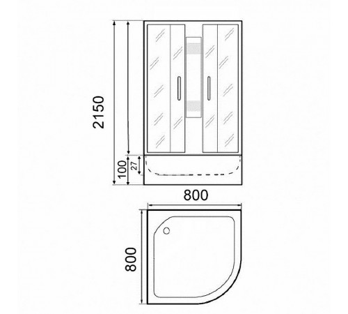 Душевая кабина Parly Frost 80x80 F811B без гидромассажа