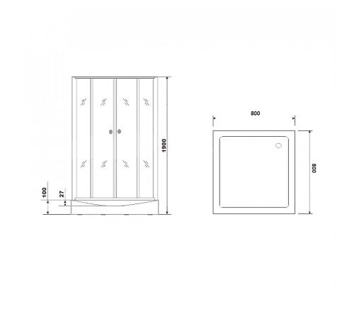 Душевая кабина Parly Frost 80x80 FQ811B без гидромассажа