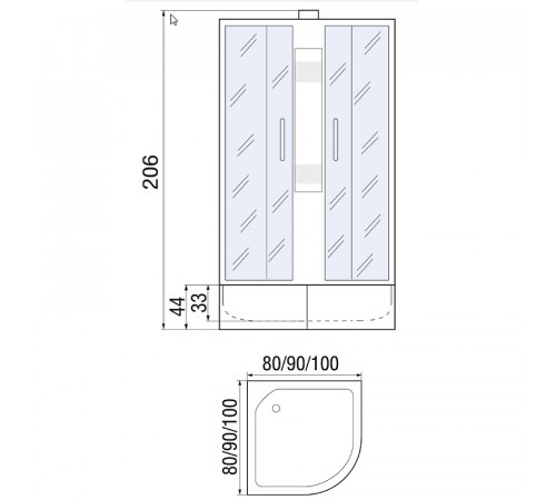 Душевая кабина River Nara Light 90х90 МТ Б/К 10000003576 с поддоном