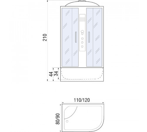 Душевая кабина River Dunay 120x90 ТН L 10000003134 с поддоном