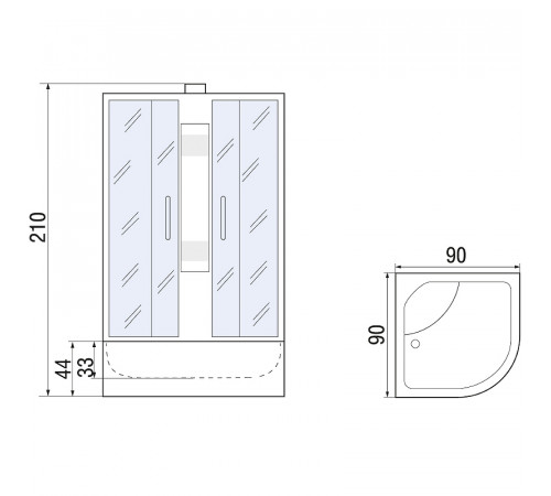 Душевая кабина River Rein 90x90 МТ Б/К 10000001254 с поддоном