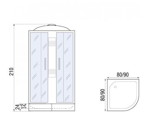 Душевая кабина River Rein 80x80 МТ 10000002414 с поддоном