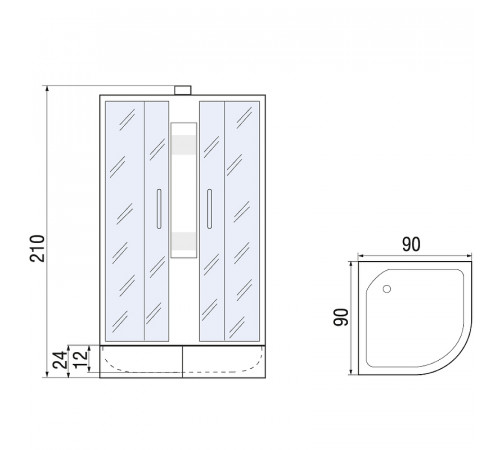 Душевая кабина River Rein 90x90 МТ Б/К 10000002413 с поддоном