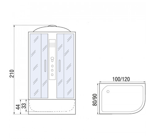 Душевая кабина River Desna 120x90 МТ R 10000001762 с поддоном
