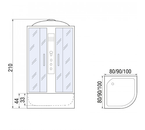 Душевая кабина River Desna 80x80 MТ 10000000050 с поддоном