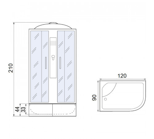 Душевая кабина River Desna 120x90 МТ L 10000002994 с поддоном