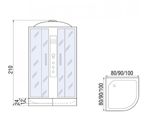 Душевая кабина River Desna 80x80 MT 10000002387 с поддоном