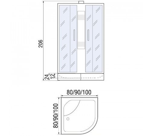 Душевая кабина River Nara 90x90 МТ Б/К 10000000717 с поддоном