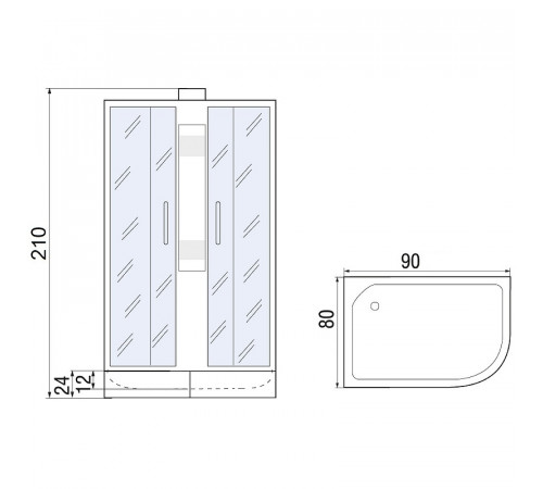 Душевая кабина River Nara 90x80 МТ R 10000008791 без гидромассажа