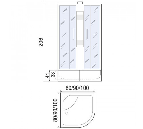 Душевая кабина River Nara 90x90 МТ Б/К 10000002331 с поддоном