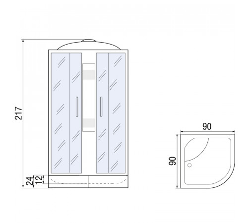 Душевая кабина River Lena 90x90 МТ 10000000027 с поддоном