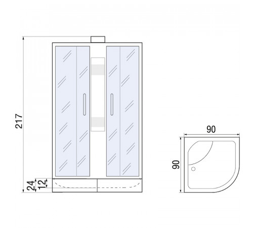 Душевая кабина River Lena 90x90 МТ Б/К 10000000693 с поддоном