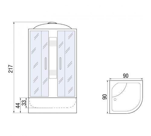 Душевая кабина River Amur 90x90 МТ 10000001375 с поддоном