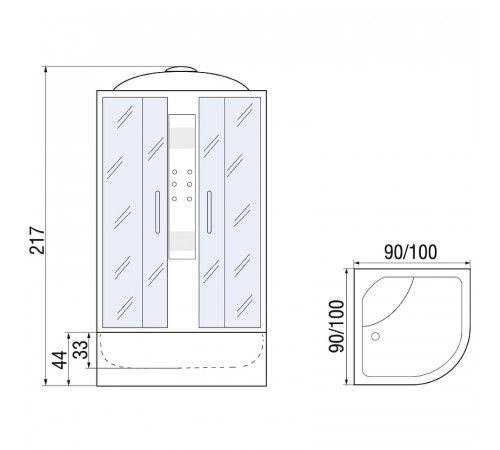 Душевая кабина River Temza 90x90 МТ 10000002191 с поддоном