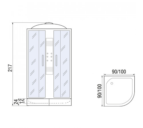 Душевая кабина River Temza 90x90 ТН 10000001290 с поддоном