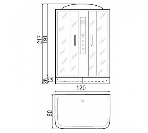 Душевая кабина River Sena 120x80 МТ 10000001253 с поддоном